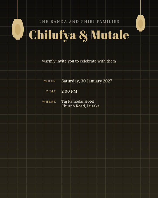 Royal Indigo invitation — sample wording