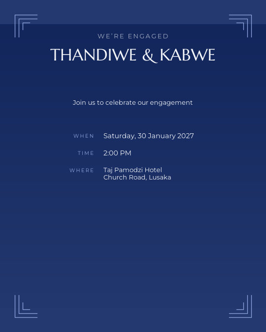 Sapphire Vow invitation — sample wording