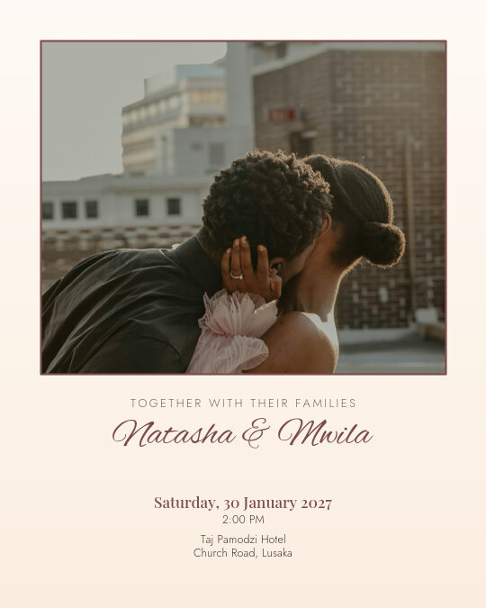 Soft Focus Romance invitation — sample wording