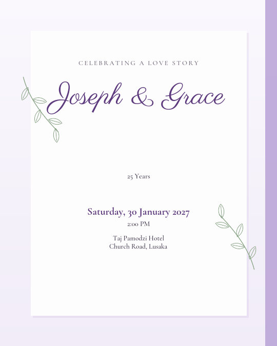 Still the One invitation — sample wording