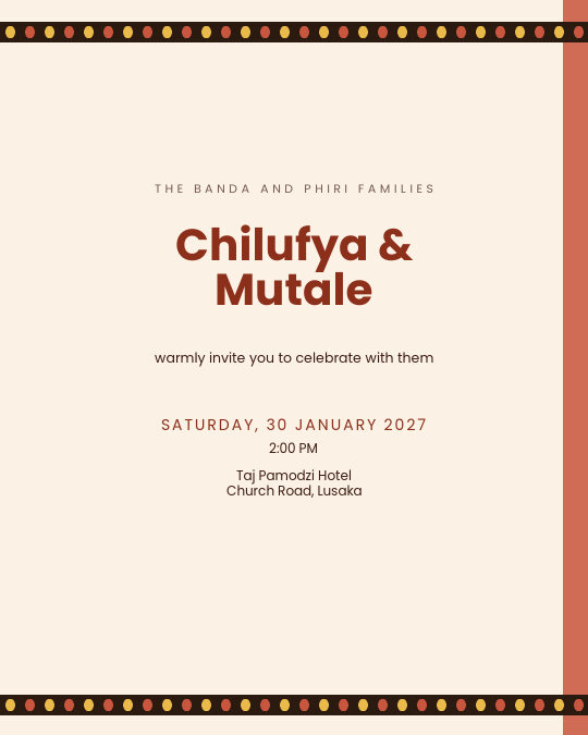 Sunburst Union invitation — sample wording