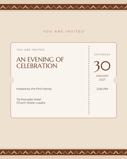 Sundowner invitation design preview