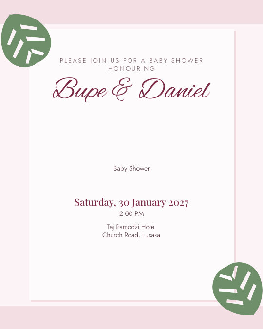 Sweet Pea invitation — sample wording