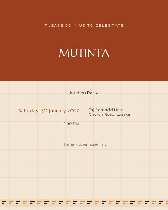 Terracotta Table invitation — sample wording