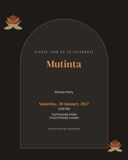The Copper Pot invitation — sample wording