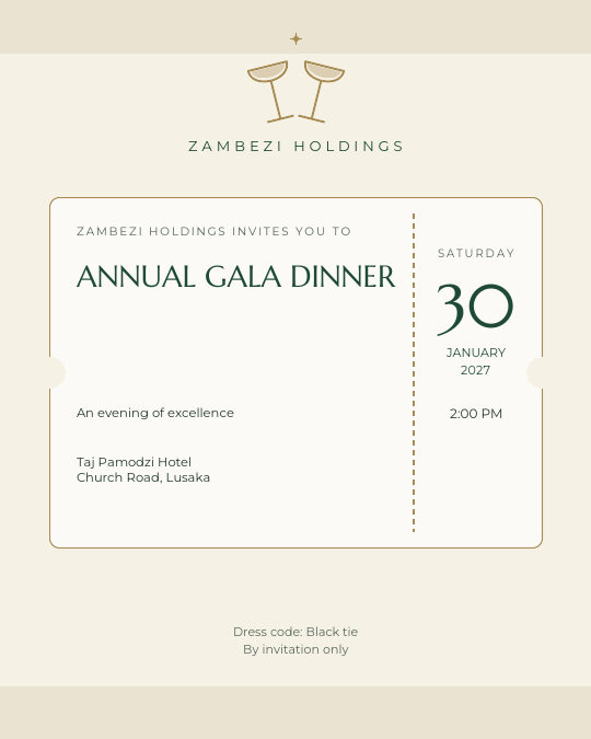 The Honours Dinner invitation design preview