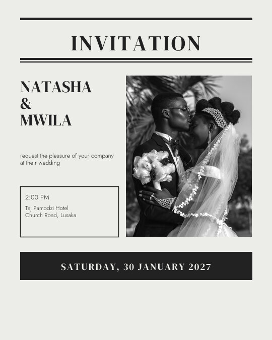 The Wedding Times invitation — sample wording