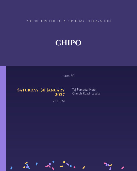 Thirty & Thriving invitation — sample wording