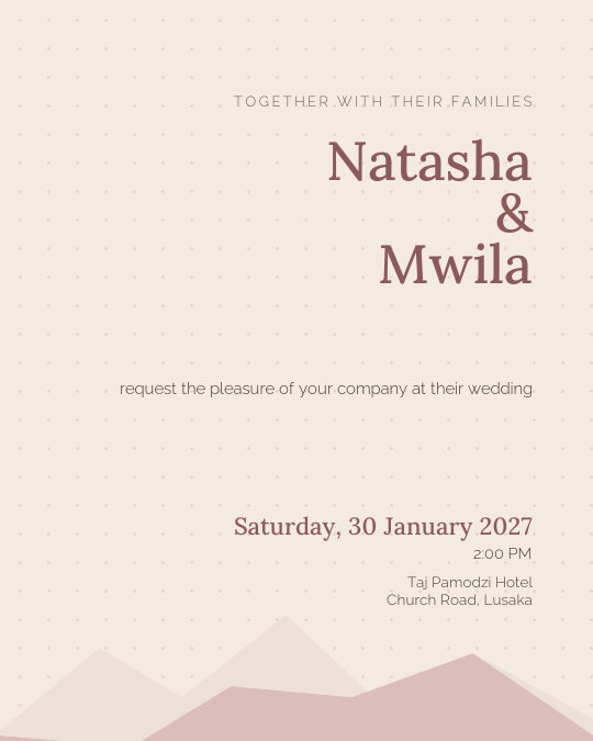Timeless Monogram invitation — sample wording