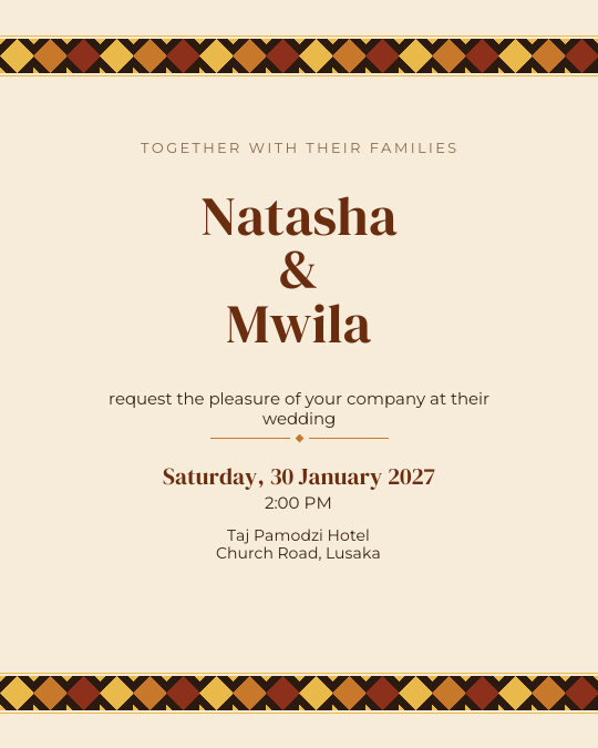 Heritage Celebration invitation — sample wording