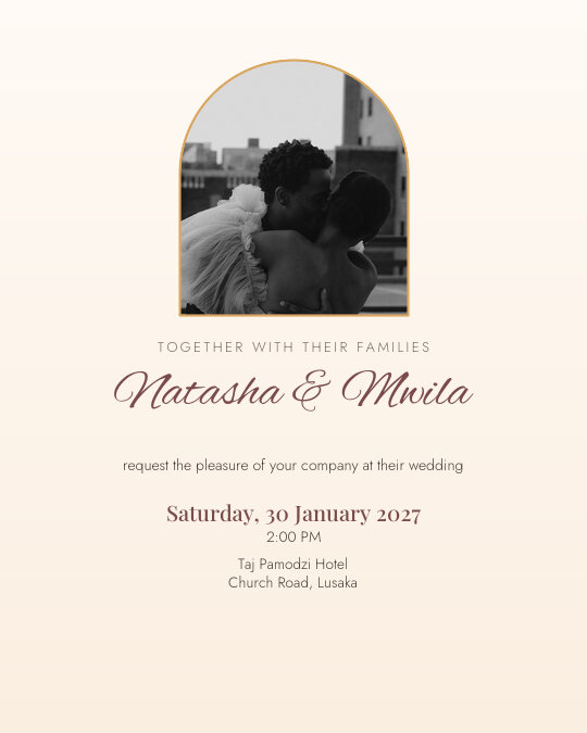 Two Become One invitation design preview
