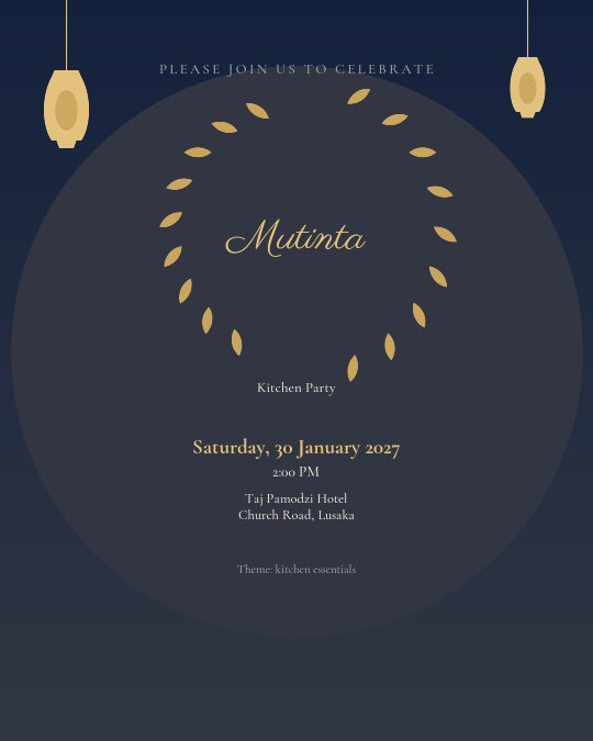 Velvet Apron invitation — sample wording
