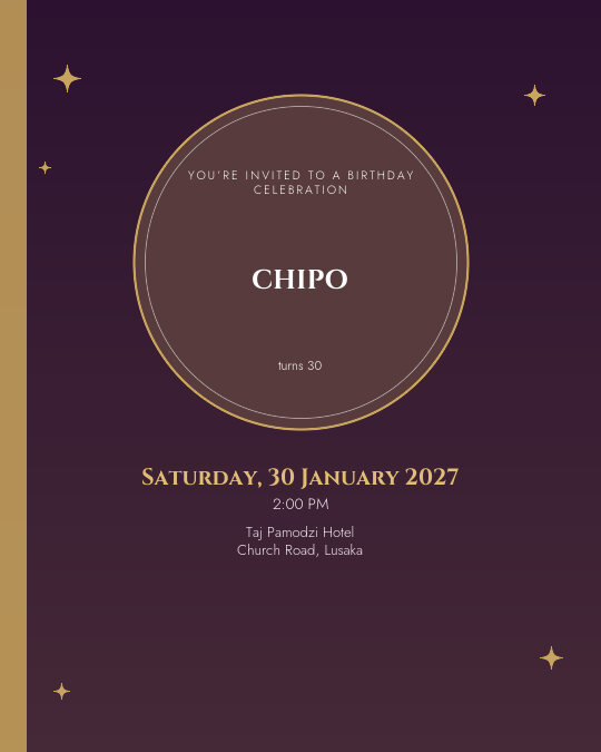 Velvet Birthday invitation design preview
