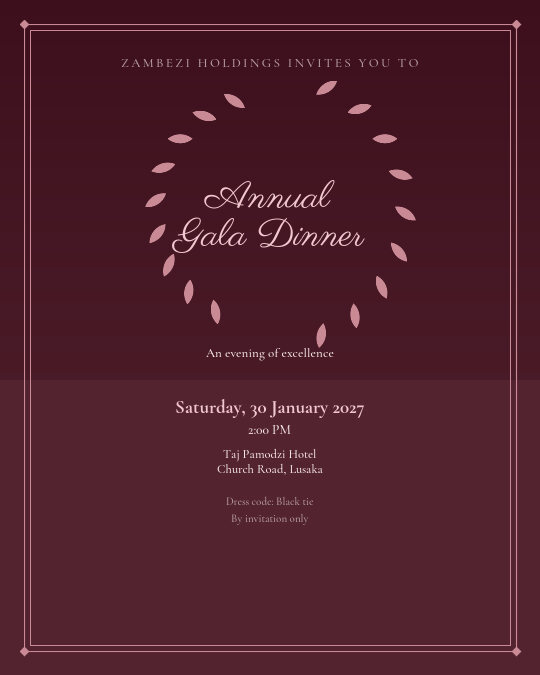 Velvet Gala invitation design preview