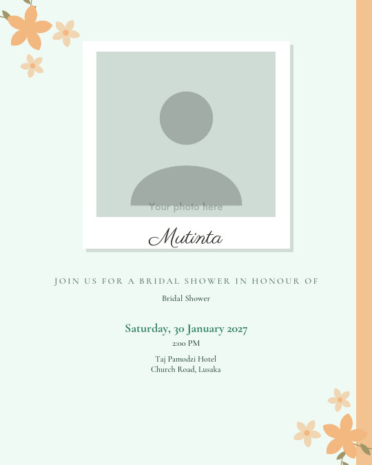 Wildflower Bride invitation — sample wording